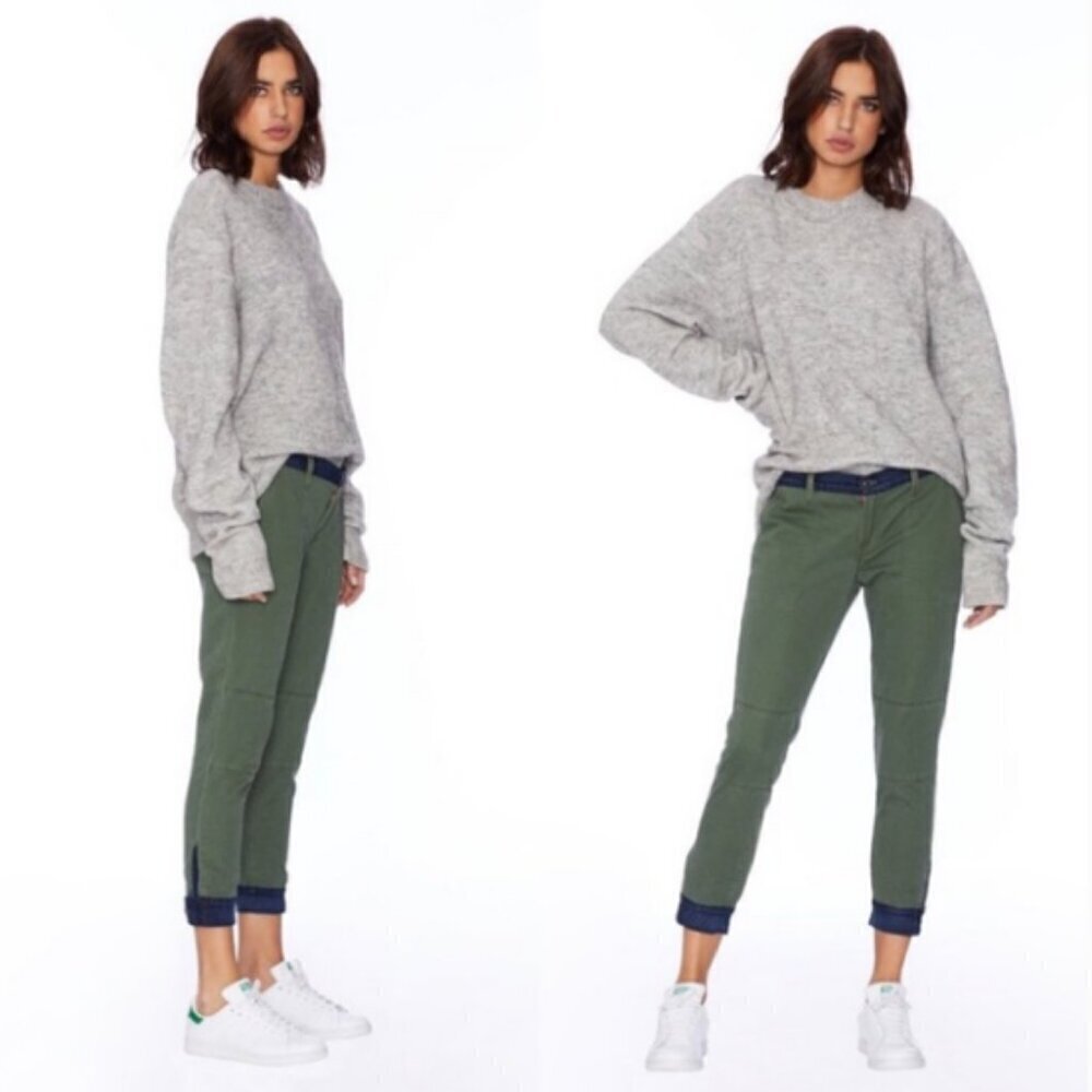Etienne Marcel Military Inspired Mid Rise Two Toned Cropped Joggers Size 28